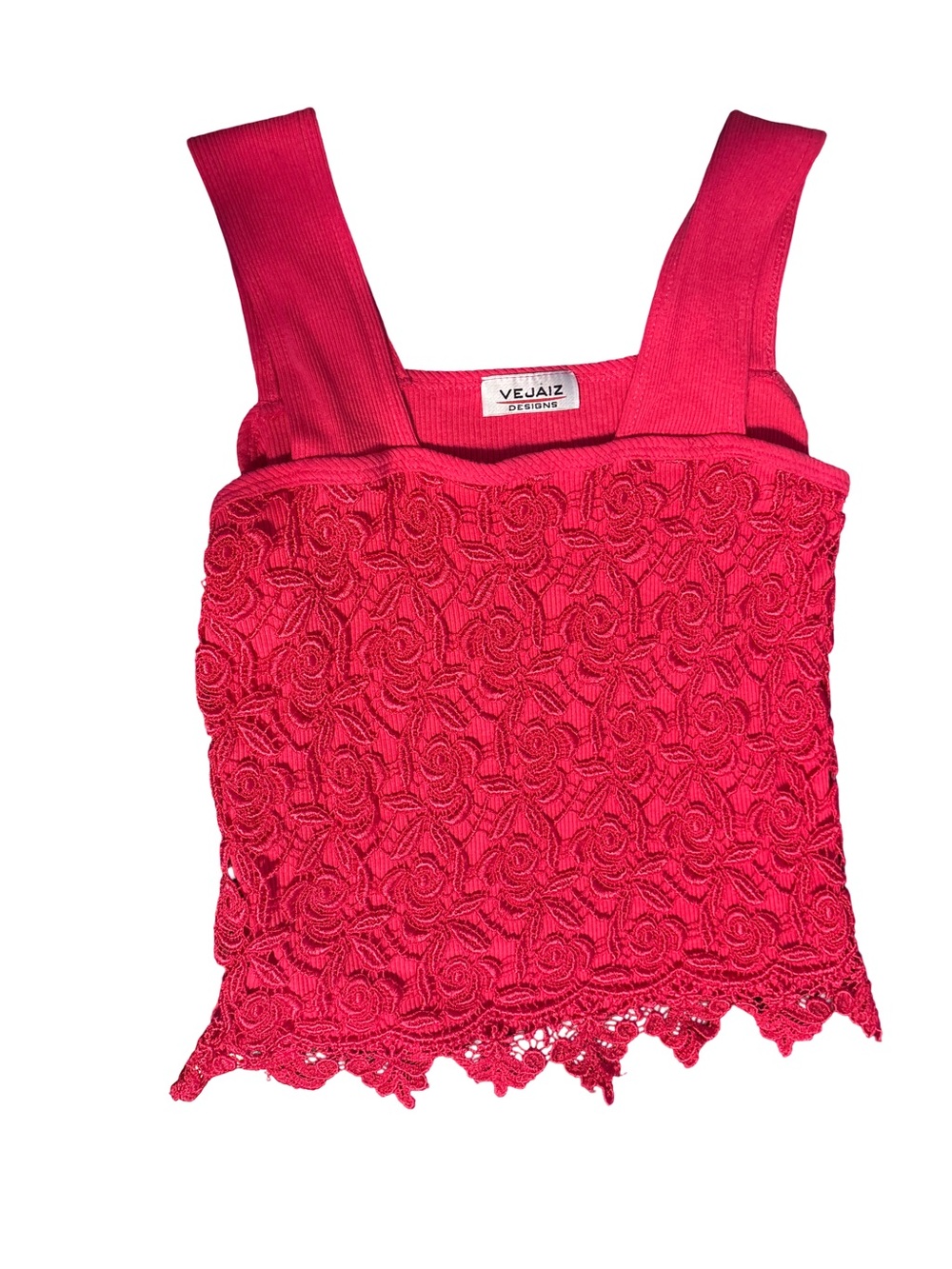 Hot Pink Lace Crop Top